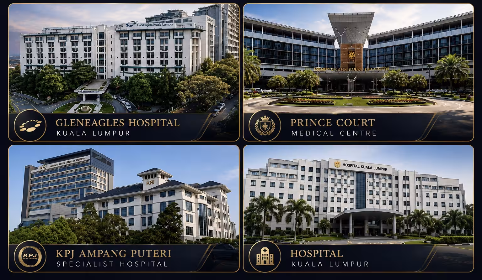 World-class hospitals near Cappella Embassy: Gleneagles Kuala Lumpur, Prince Court Medical Centre, KPJ Ampang Puteri Specialist Hospital and Hospital Kuala Lumpur
